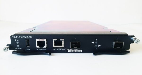 SX-FI-2XGMR-XL-PREM6 FastIron SX XL management module. 2-ports Third Generation ASIC 10GbE SFP+. Third Generation ASIC interface module support. premium full IPv4 and IPv6 router image.